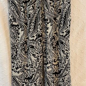 Lauren Ralph Lauren Black & Cream Paisley Wide-Leg Pants